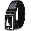 Barry.Wang Mens Ratchet Belts Leather Designer 1 3/8" Adjustable Buckle