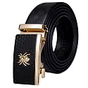 Barry.Wang Mens Ratchet Belts Leather Designer 1 3/8" Adjustable Buckle