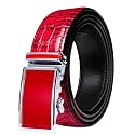 Barry.Wang Mens Ratchet Belts Leather Designer 1 3/8" Adjustable Buckle