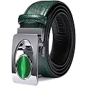 Barry.Wang Mens Ratchet Belts Leather Designer 1 3/8" Adjustable Buckle