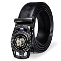 Barry.Wang Mens Ratchet Belts Leather Designer 1 3/8" Adjustable Buckle