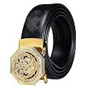 Barry.Wang Mens Ratchet Belts Leather Designer 1 3/8" Adjustable Buckle