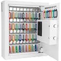 Barska 48-Key Wall Mount Key Cabinet Safe – Digital Keypad Lock Box with Numbered Hooks, Drop Slot, Color Tags & Backup Keys – Steel Construction for Home, Office, Business, School, Hotel