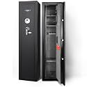 Barska Biometric Rifle Gun Safe – Quick Access Fingerprint Long Gun Safe for Home, DOJ Approved, Silent Mode, Removable Shelf, Backup Keys & Battery
