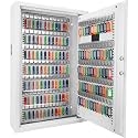 Barska Digital Key Safe Box with Drop Slot – Secure Key Cabinet for Home &amp; Office, PIN Code Access, Backup Keys, Numbered Hooks, Color Tags, Steel Construction – Gray Finish