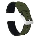 BARTON Elite Silicone Watch Bands - Quick Release - Choose Strap Color &amp; Buckle Color (Stainless Steel, Black PVD or Gunmetal Grey) - 18mm, 20mm, 22mm &amp; 24mm Watch Straps