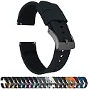 BARTON Elite Silicone Watch Bands - Quick Release - Choose Strap Color &amp; Buckle Color (Stainless Steel, Black PVD or Gunmetal Grey) - 18mm, 20mm, 22mm &amp; 24mm Watch Straps
