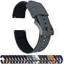 BARTON Elite Silicone Watch Bands - Quick Release - Choose Strap Color &amp; Buckle Color (Stainless Steel, Black PVD or Gunmetal Grey) - 18mm, 20mm, 22mm &amp; 24mm Watch Straps