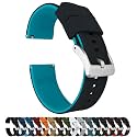 BARTON Elite Silicone Watch Bands - Quick Release - Choose Strap Color &amp; Buckle Color (Stainless Steel, Black PVD or Gunmetal Grey) - 18mm, 20mm, 22mm &amp; 24mm Watch Straps