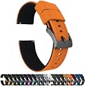 BARTON Elite Silicone Watch Bands - Quick Release - Choose Strap Color &amp; Buckle Color (Stainless Steel, Black PVD or Gunmetal Grey) - 18mm, 20mm, 22mm &amp; 24mm Watch Straps