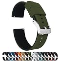 BARTON Elite Silicone Watch Bands - Quick Release - Choose Strap Color &amp; Buckle Color (Stainless Steel, Black PVD or Gunmetal Grey) - 18mm, 20mm, 22mm &amp; 24mm Watch Straps