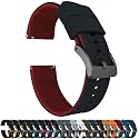BARTON Elite Silicone Watch Bands - Quick Release - Choose Strap Color &amp; Buckle Color (Stainless Steel, Black PVD or Gunmetal Grey) - 18mm, 20mm, 22mm &amp; 24mm Watch Straps
