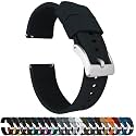 BARTON Elite Silicone Watch Bands - Quick Release - Choose Strap Color &amp; Buckle Color (Stainless Steel, Black PVD or Gunmetal Grey) - 18mm, 20mm, 22mm &amp; 24mm Watch Straps