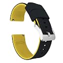 BARTON Elite Silicone Watch Bands - Quick Release - Choose Strap Color &amp; Buckle Color (Stainless Steel, Black PVD or Gunmetal Grey) - 18mm, 20mm, 22mm &amp; 24mm Watch Straps
