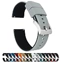 BARTON Elite Silicone Watch Bands - Quick Release - Choose Strap Color &amp; Buckle Color (Stainless Steel, Black PVD or Gunmetal Grey) - 18mm, 20mm, 22mm &amp; 24mm Watch Straps