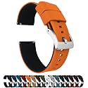 BARTON Elite Silicone Watch Bands - Quick Release - Choose Strap Color &amp; Buckle Color (Stainless Steel, Black PVD or Gunmetal Grey) - 18mm, 20mm, 22mm &amp; 24mm Watch Straps
