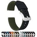 BARTON Elite Silicone Watch Bands - Quick Release - Choose Strap Color &amp; Buckle Color (Stainless Steel, Black PVD or Gunmetal Grey) - 18mm, 20mm, 22mm &amp; 24mm Watch Straps