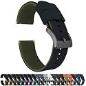 BARTON Elite Silicone Watch Bands - Quick Release - Choose Strap Color &amp; Buckle Color (Stainless Steel, Black PVD or Gunmetal Grey) - 18mm, 20mm, 22mm &amp; 24mm Watch Straps