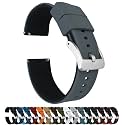 BARTON Elite Silicone Watch Bands - Quick Release - Choose Strap Color &amp; Buckle Color (Stainless Steel, Black PVD or Gunmetal Grey) - 18mm, 20mm, 22mm &amp; 24mm Watch Straps