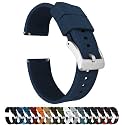 BARTON Elite Silicone Watch Bands - Quick Release - Choose Strap Color &amp; Buckle Color (Stainless Steel, Black PVD or Gunmetal Grey) - 18mm, 20mm, 22mm &amp; 24mm Watch Straps