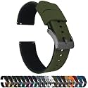 BARTON Elite Silicone Watch Bands - Quick Release - Choose Strap Color &amp; Buckle Color (Stainless Steel, Black PVD or Gunmetal Grey) - 18mm, 20mm, 22mm &amp; 24mm Watch Straps