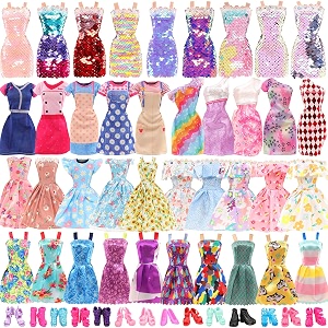 barwa 2 sets handmade wedding dresses with veils white princess evening party clothes and light blue gown dress wears clothing outfits for 115 inch girl doll