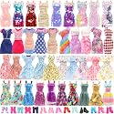 BARWA 2 Sets Handmade Wedding Dresses with Veils White Princess Evening Party Clothes and Light Blue Gown Dress Wears Clothing Outfits for 11.5 Inch Girl Doll