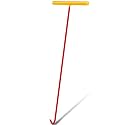 Barydat 1 Pcs Heavy Duty Manhole Cover Hook 30 Inch Handy Hook Lifting Tool, End Made with 3/8" Steel, Septic Tank Locator Tool with Handle Attic Pull Down for Moving Lifting and Pulling (Red)