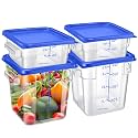 Barydat 4 Pcs Square Food Storage Containers with Lids 2qt &amp; 4qt, Blue
