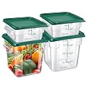 Barydat 4 Pcs Square Food Storage Containers with Lids 2qt & 4qt, Green