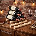 Barydat 4 Pcs Wine Holder Wood Wine Bottle Holder, 3 Grooves, Classic