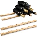 Barydat 4 Pcs Wine Holder Wood Wine Bottle Holder, 5 Grooves, Classic