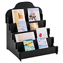Barydat Greeting Card Display Stand Wooden, 11.8 x 10.4 x 14.2 Inch, Black