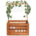 Barydat Wooden Baby Shower Crate Basket with Handle, Brown