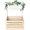 Barydat Wooden Baby Shower Crate Basket with Handle, Wood Color