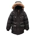 Base Camp Parka Puffer for Boys Heavy Puffer Winter Jacket with Hood and Removable Faux Fur
