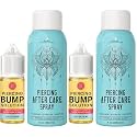 BASE LABORATORIES Piercing Aftercare Kit: Keloid &amp; Piercing Bump Solution Oil(15ml) +-Piercing Aftercare Spray (4oz) - for Keloid Bump Removal &amp; Cleansing Soothing Piercings Before&amp;After,(Pack of 2)