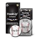 Baseball Car Air Freshener by HookUp - 2 Pack - Black Gold Scent (Extra Strong) | Unique Baseball Gift for Players, Coach, Fans | Hanging Car Accessory with Long Lasting Fresheners Smell