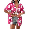 Baseball Shirt Women Baseball Jersey Graphic Button Down Shirt Game Day Short Sleeve Tops