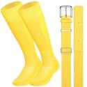 Baseball Socks and Belt Combo for Youth Adult Softball Sock Belt for Boys and Girls