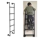 Wall Mounted Straight Ladder for Home Bunk Beds, Loft Climbing, Basement Egress Window Emergency Fire Escape - Bedroom, Dormitory, Attics (White, 3.31.5ft)