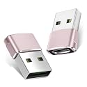 Basesailor USB to USB C Adapter,Type C Female to USBA Male Converter Pink