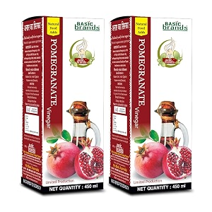 basic ayurveda pomegranate anar vinegar 450ml pack of 2  herbal vinegar with mother  natural wellness amp culinary use