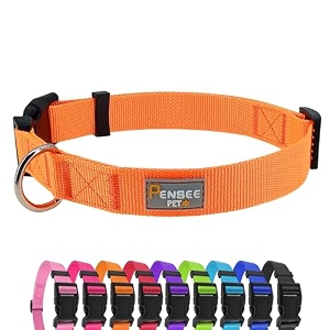 basic dog collar for small dogs amp puppies adjustable nylonoranges