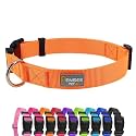 Basic Dog Collar for Small Dogs &amp; Puppies, Adjustable Nylon,Orange,S
