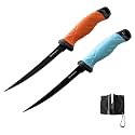 BasicGear Fishing Fillet Knife Set of 2, 7 in, Sharp for fishing & kitchen