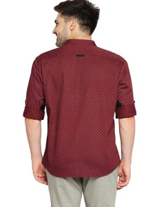 BASICS Men Printed Casual Red Shirt