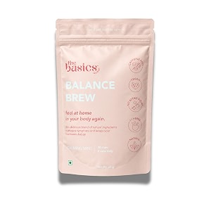 the basics woman pcos tea for women  hormonal balance herbal tea  loose leaf cycle support brew with spearmint ashwagandha amp shatavari  supports menstrual cycle amp period comfort  caffeine free  60g 30 servings