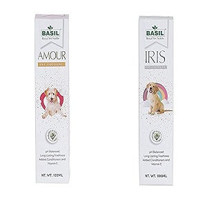 basil amour  iris pet cologne spray - smelling refreshing with long lasting fragrance for dogs cat