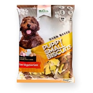 basil chicken flavor puppy biscuits  suitable for all breeds all life stages  nutrient-rich treats  supports healthy growth amp development  made with real chicken  900 grams